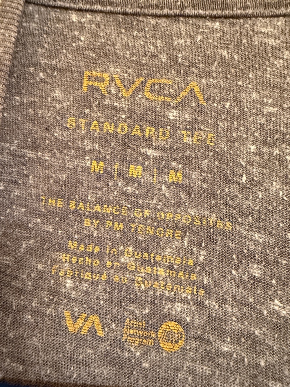 RVCA Men’s Heathered Gray Short Sleeve Logo Tee - Picture 4 of 4